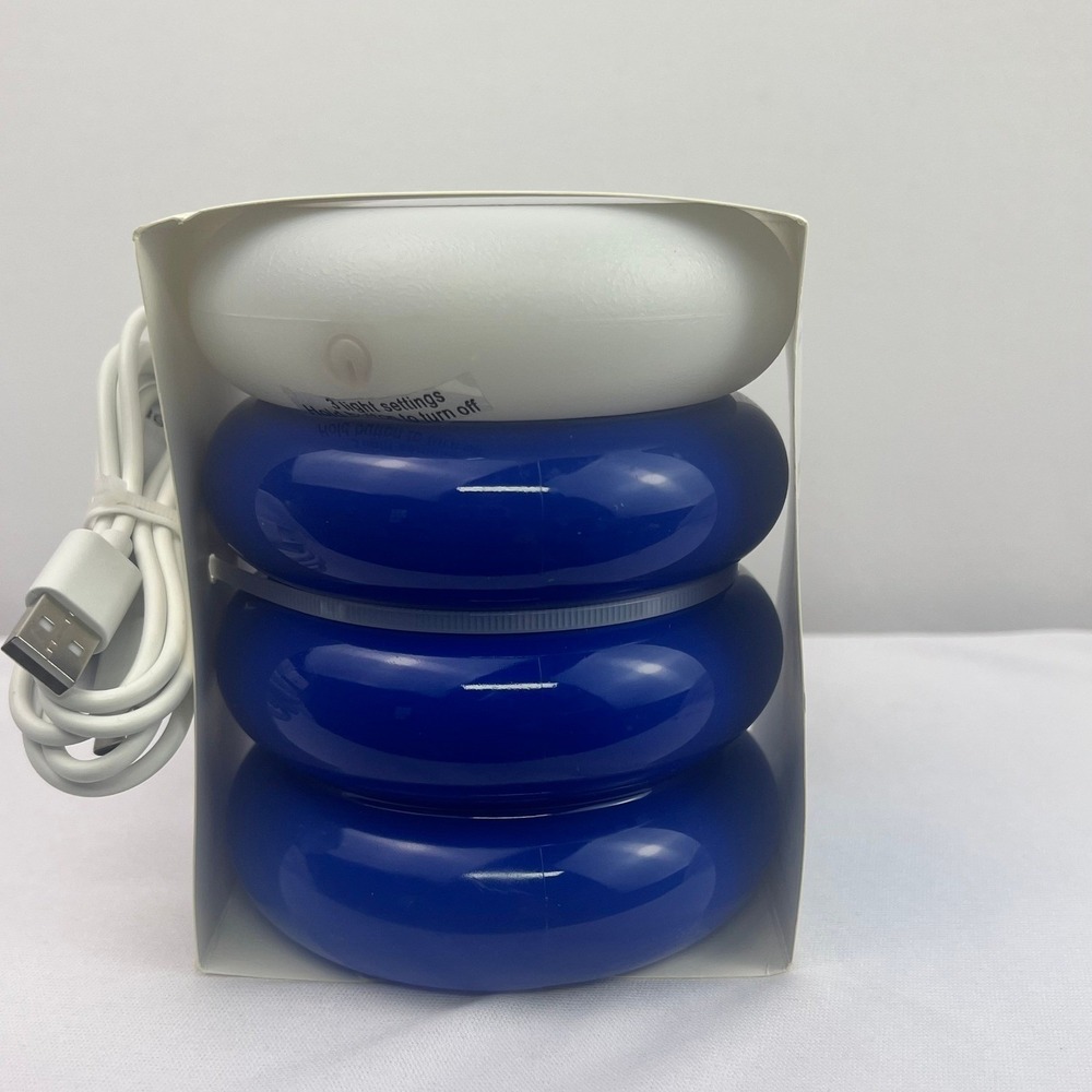 Room Essentials Blue LED Jewelry Lamp Rechargeable Touch Bubble Dorm Decor NEW